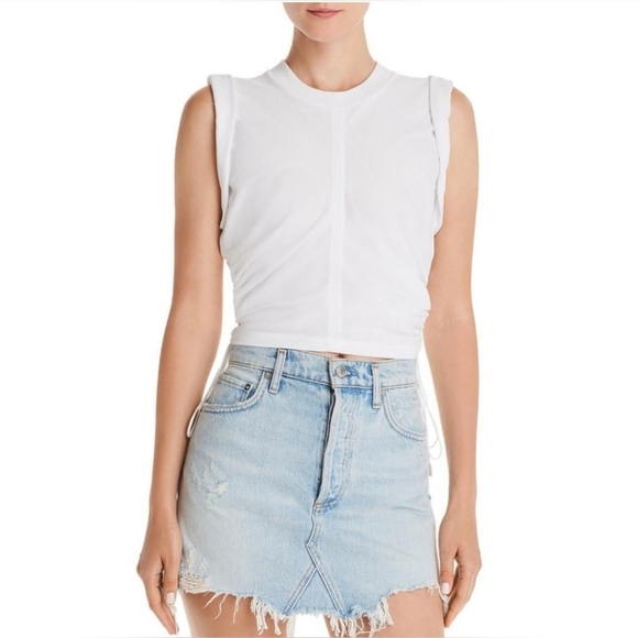 ALEXANDER WANG High Twist Crop Top With Ties In White Size M - Picture 8 of 14